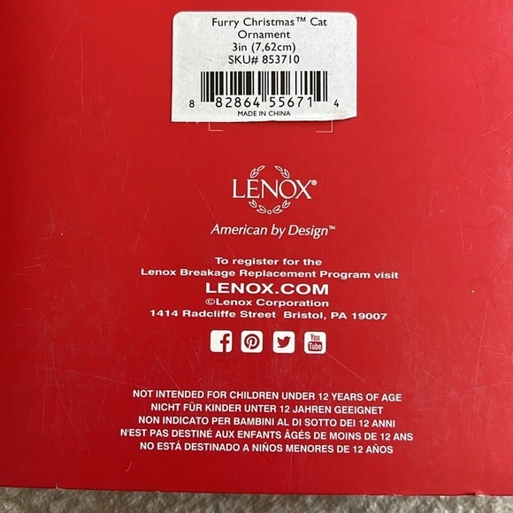 Brand New Lenox Christmas Ornament Magnet Cat Picture Photo Frame Ceramic Kitty - Picture 7 of 8